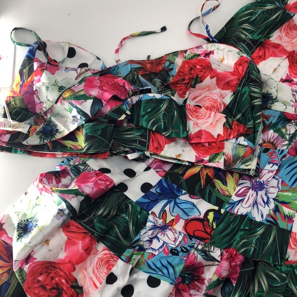 LATISTE Plus Size Print Party Lace-Up Back Maxi Skirt Two Piece Set - Picture 9 of 10